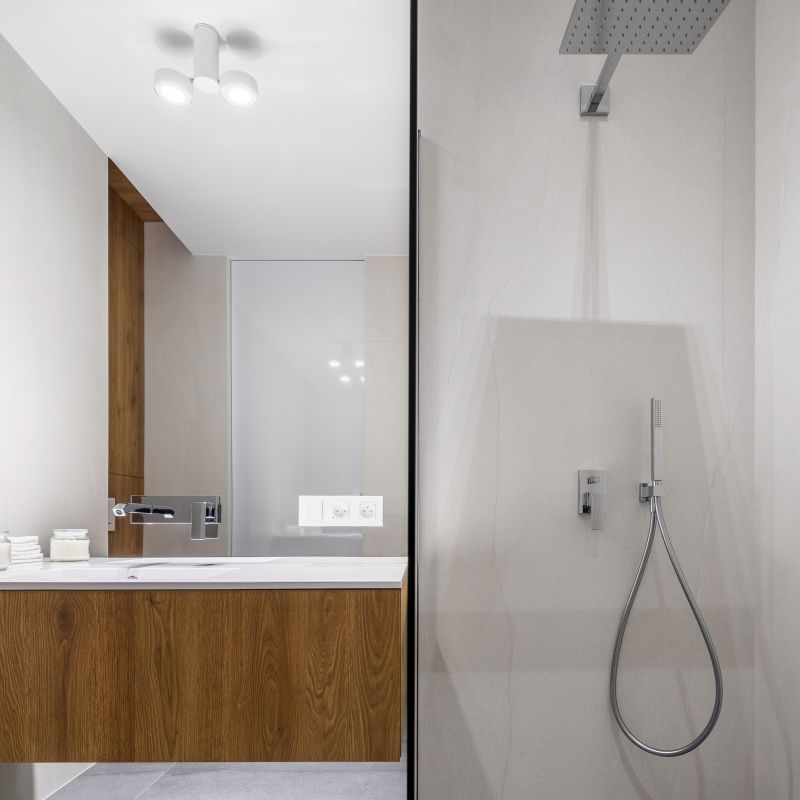 Contemporary Shower with Rain Head
